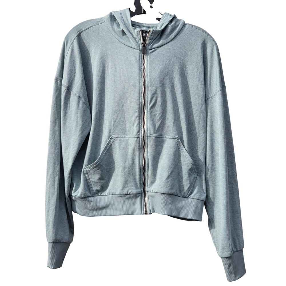 Vuori Halo Essential Zip Hoodie Eucalyptus Heather XS Sporty Lounge Womens Soft